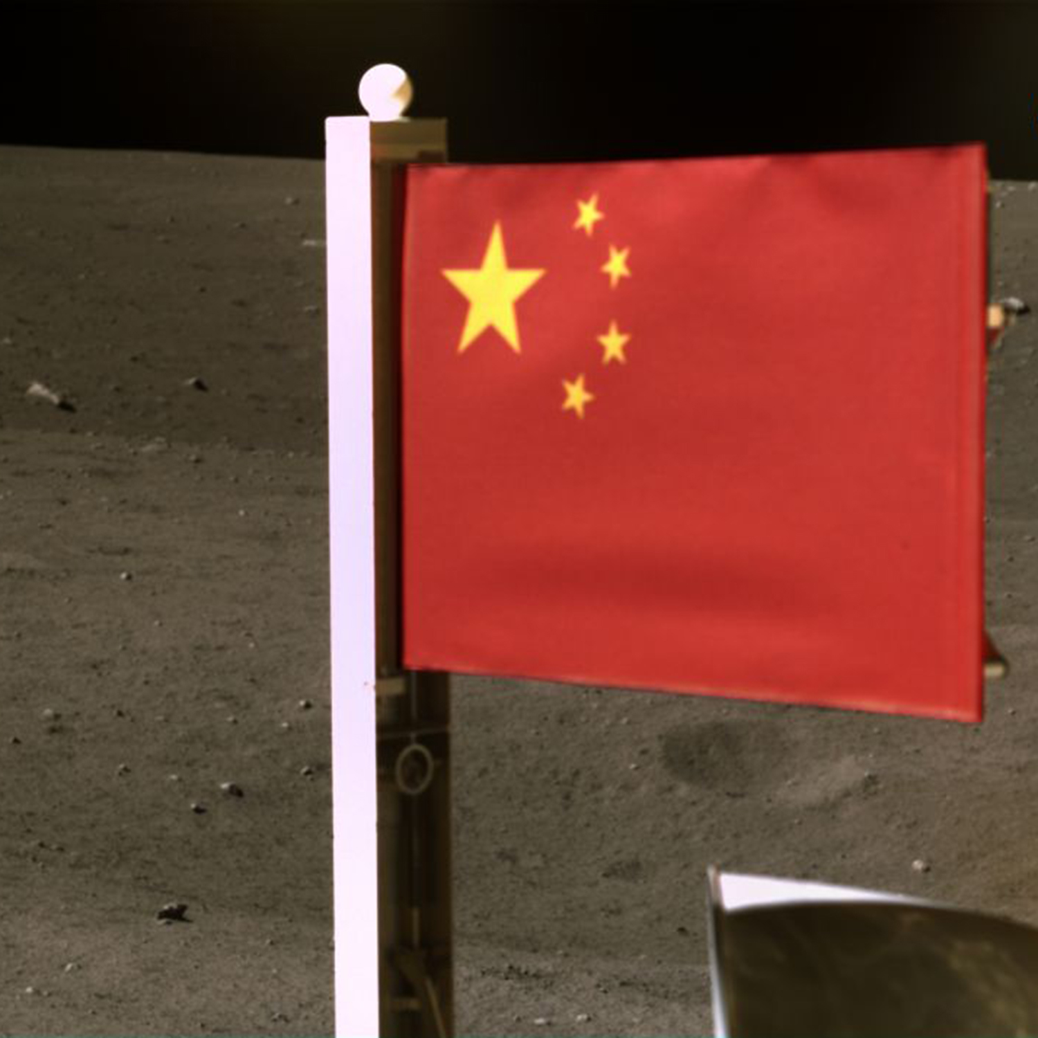 China flag Moon